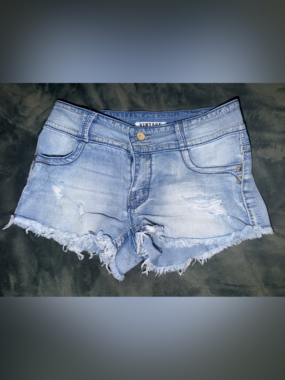 Almost Famous Light Blue Distressed Denim Cutoff Shorts